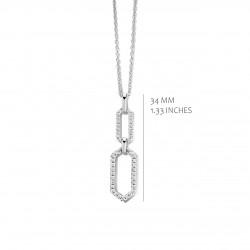 SILVER ROSE - zilveren halsketting met zirconium - 15313