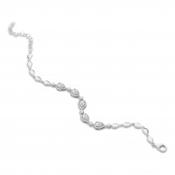 SILVER ROSE - zilveren armband met zirconium - 15314