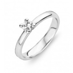 18kt witgouden ring met briljant 0.10ct - 15421