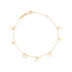 18KT geelgouden armband met hartjes - 15468