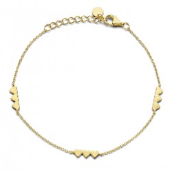 NAIOMY - zilveren armband - hartjes, geel verguld - 15515