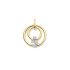 18kt bicolore gouden hanger met diamant 0.17ct - 16242
