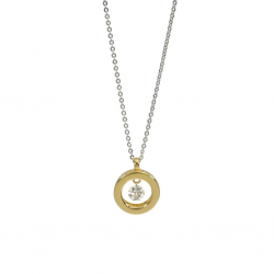 Ponte Vecchio - 18kt bicolore gouden halsketting en diamant 0.05ct - 15861