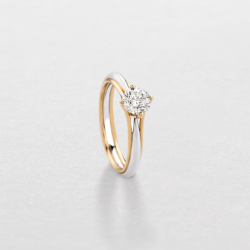18kt bicolore gouden ring met briljant 0.31ct - 15871