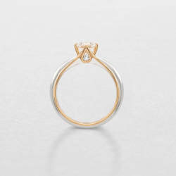 18kt bicolore gouden ring met briljant 0.31ct - 15871