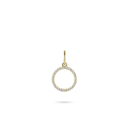 14kt geelgouden hanger met zirconium - 15917