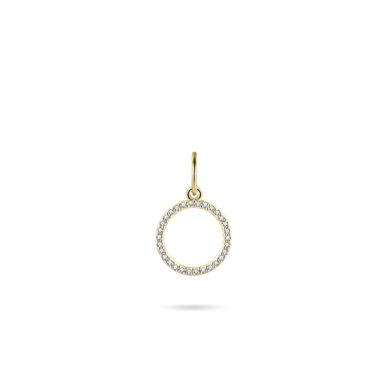 14kt geelgouden hanger met zirconium - 15917