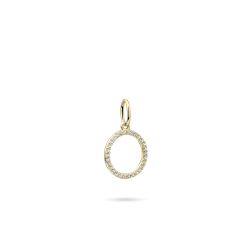 14kt geelgouden hanger met zirconium - 15917