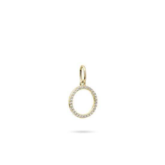 14kt geelgouden hanger met zirconium - 15917