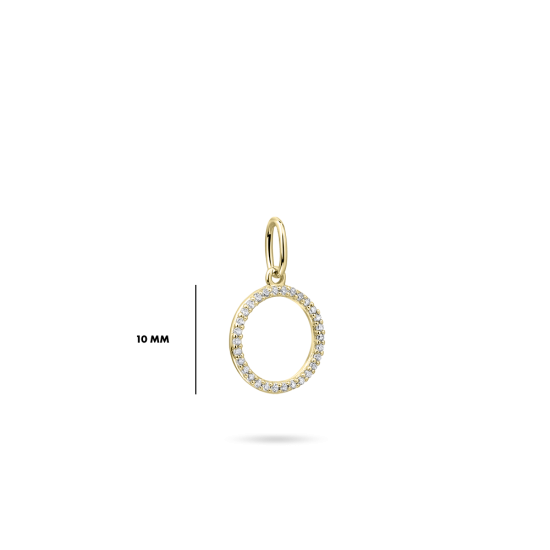14kt geelgouden hanger met zirconium - 15917