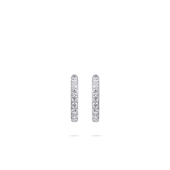 Zilveren oorringen met zirconium - 15940