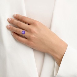 BIGLI Mini Sweety - 18kt rose gouden ring met amethist, lapis en parelmoer 6ct & diamant 0.02ct - 15839