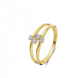 18kt bicolore gouden ring met diamant 0.13ct - 37610