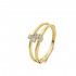18kt bicolore gouden ring met diamant 0.13ct - 37610