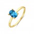 14kt geel gouden ring met Londen Blue topaas - 37643