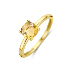 14kt geel gouden ring met citrien - 37645