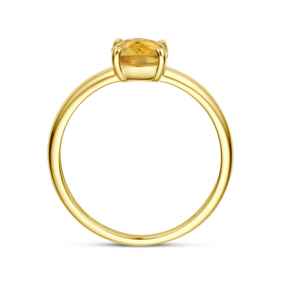 14kt geel gouden ring met citrien - 37645