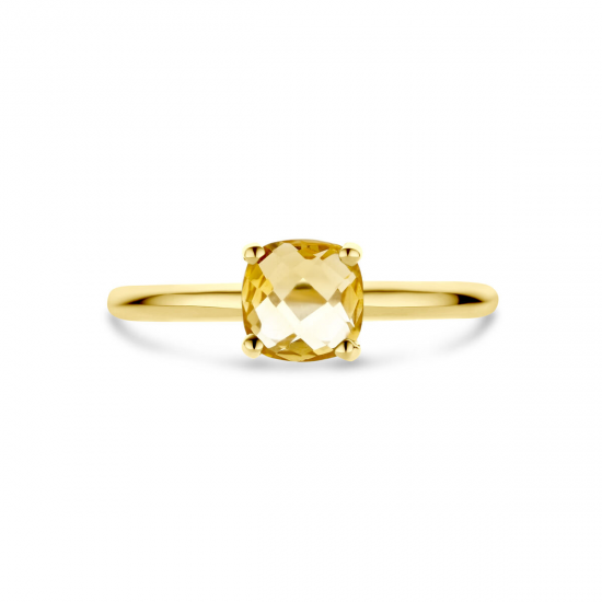 14kt geel gouden ring met citrien - 37645