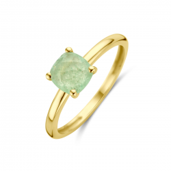 14kt geel gouden ring met aventurijn - 37646