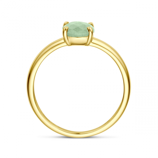 14kt geel gouden ring met aventurijn - 37646
