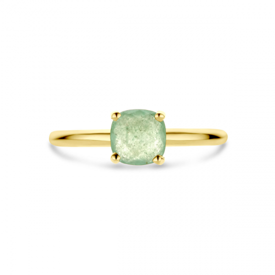 14kt geel gouden ring met aventurijn - 37646
