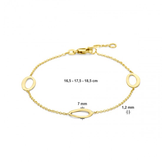 14kt geelgouden armband met ovale schakels - 37724