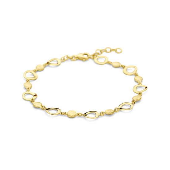 14kt geelgouden schakel armband - rondjes - 37725