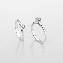 Giorgio Visconti - 18kt witgouden solitaire ring met briljant 0.09ct - 37755