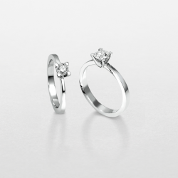 Giorgio Visconti - 18kt witgouden solitaire ring met briljant 0.15ct - 37761