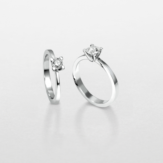 Giorgio Visconti - 18kt witgouden solitaire ring met briljant 0.15ct - 37761