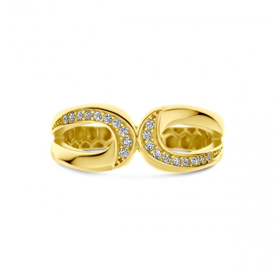 14kt geelgouden ring met zirconium - 37800