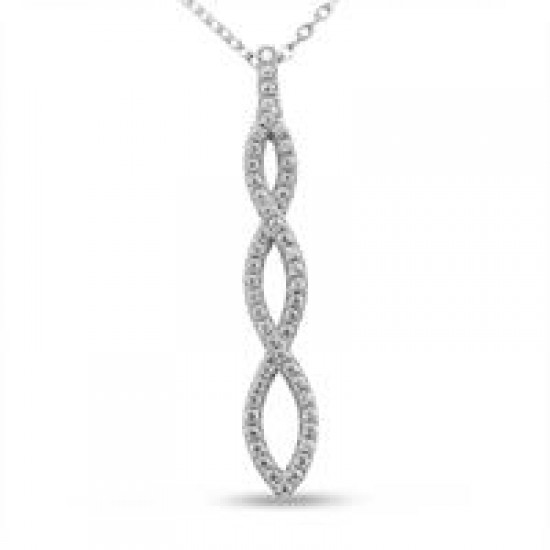 Silver Rose - zilveren halsketting met zirconium - 37914