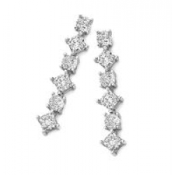 Silver Rose - zilveren oorringen met zirconium - 37919