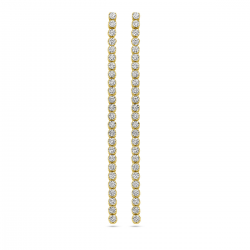 14kt geelgouden oorringen met zirconium - 37986