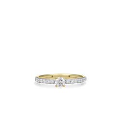 14kt geelgouden ring met zirconium - 38012