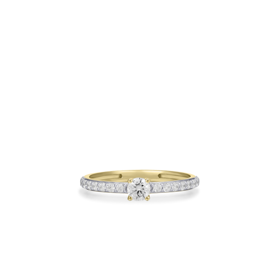 14kt geelgouden ring met zirconium - 38012