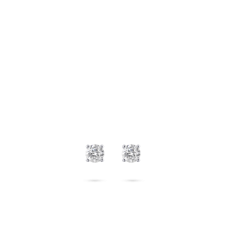 14kt witgouden oorringen met zirconium - 38040