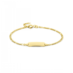 14kt geelgouden armband met graveerplaat - 38045