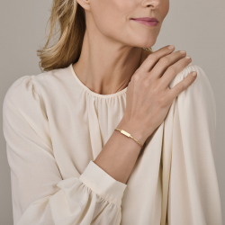 14kt geelgouden armband met graveerplaat - 38045