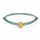 Minitials 18kt kleine gouden disc op satijne armband - 38057
