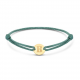 Minitials 18kt kleine gouden disc op satijne armband - 38057