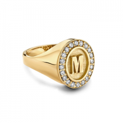 MINITIALS diamanten Signet 18kt gouden ring - 38058