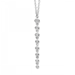 NAIOMY zilveren halsketting met hanger, bezet met zirconium - 38146