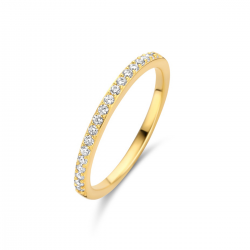 Naiomy zilveren ring met zirconium, geel verguld - 38155