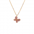 18kt rose gouden halsketting met vlinder - 38198