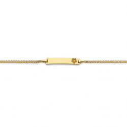 18kt geelgouden armband met graveerplaat - 38328