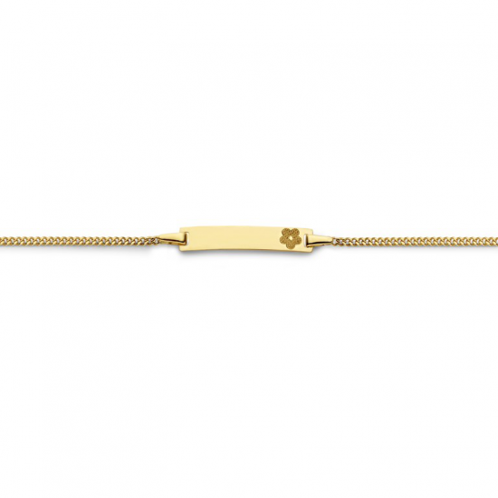 18kt geelgouden armband met graveerplaat - 38328