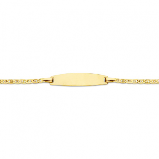 18kt geelgouden armband met graveerplaat - 38329