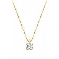 18kt geelgouden halsketting met zirconium hanger - 38379