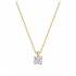 18kt geelgouden halsketting met zirconium hanger - 38379